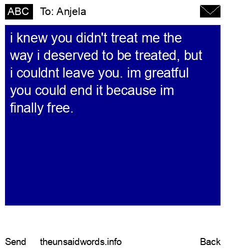 unsent message to Anjela