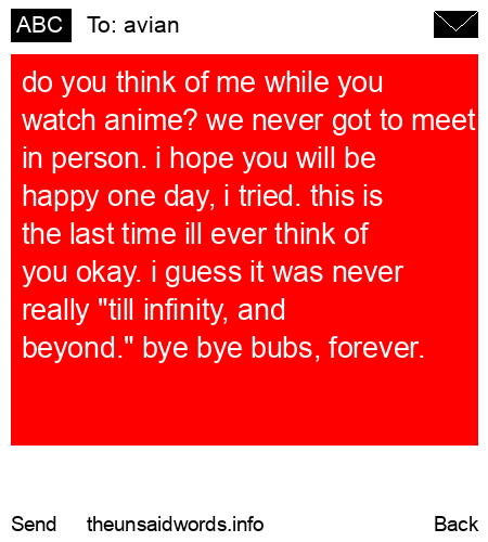 unsent message to avian