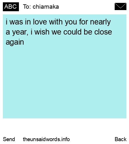 unsent message to chiamaka 