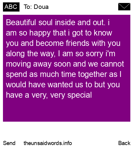 unsent message to Doua