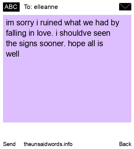 unsent message to elleanne