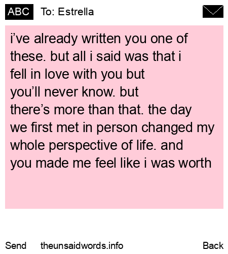 unsent message to Estrella