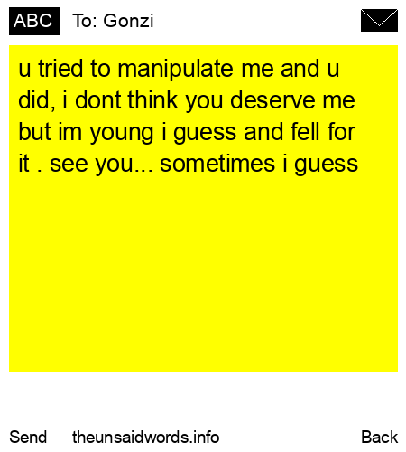 unsent message to Gonzi