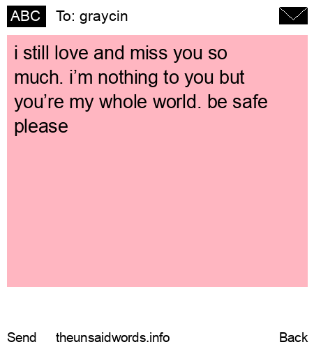 unsent message to graycin