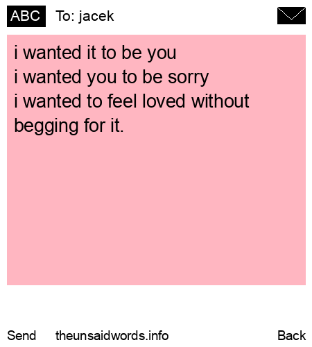 unsent message to jacek