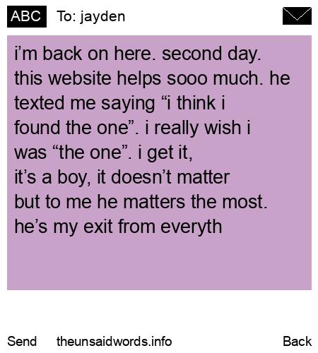 unsent message to jayden