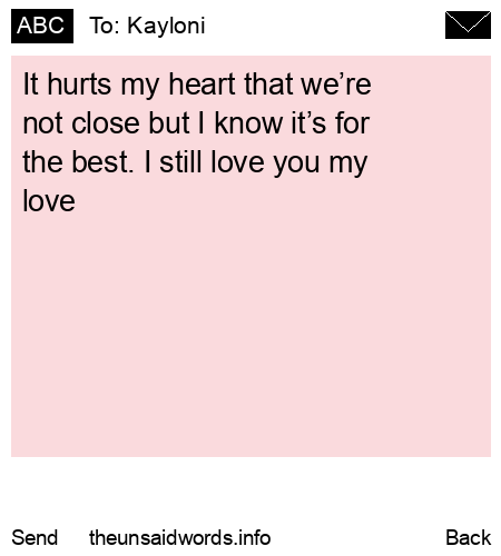 unsent message to Kayloni
