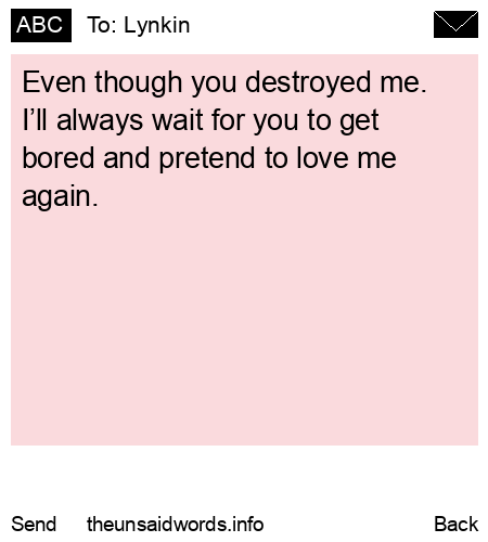 unsent message to Lynkin