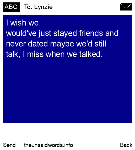 unsent message to Lynzie