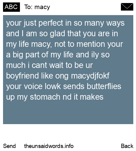 unsent message to macy