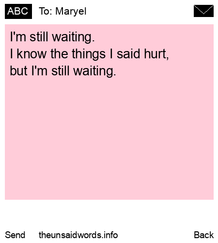 unsent message to Maryel