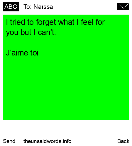 unsent message to Naïssa