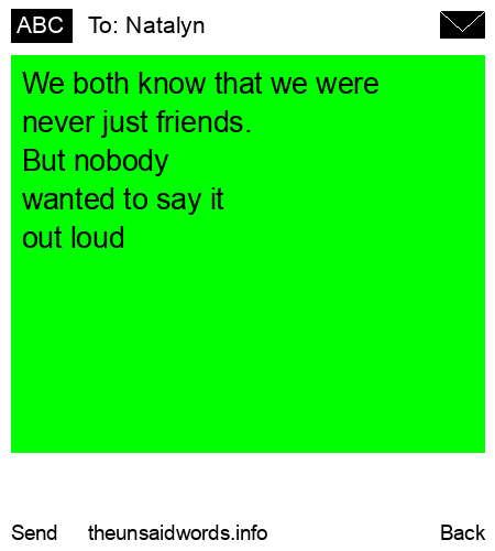 unsent message to Natalyn