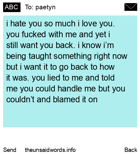 unsent message to paetyn