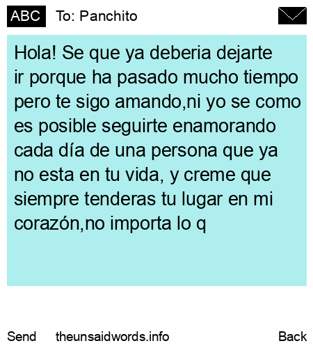 unsent message to Panchito