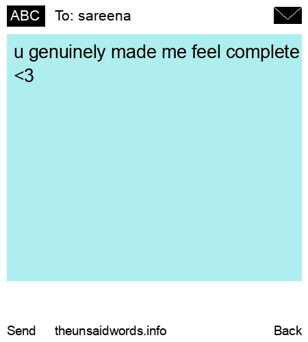 unsent message to sareena 