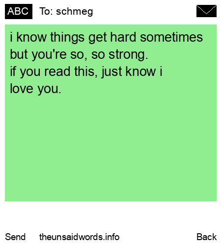 unsent message to schmeg