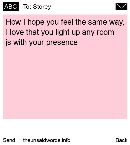 unsent message to Storey