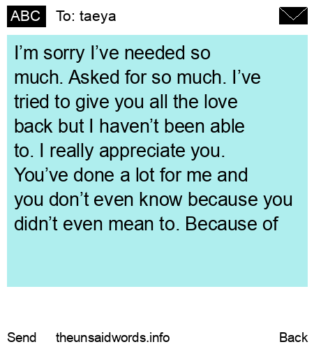 unsent message to taeya