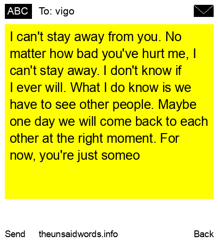 unsent message to vigo
