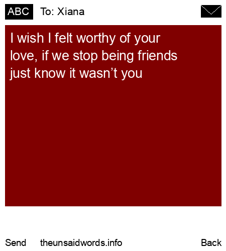 unsent message to Xiana