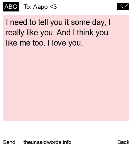 unsent message to Aapo <3