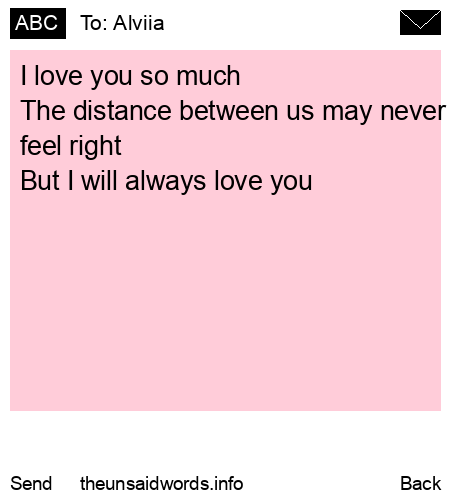 unsent message to Alviia