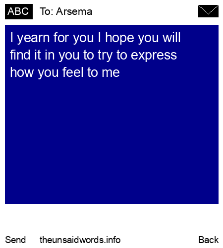 unsent message to Arsema