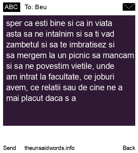 unsent message to Beu