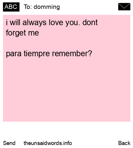 unsent message to domming