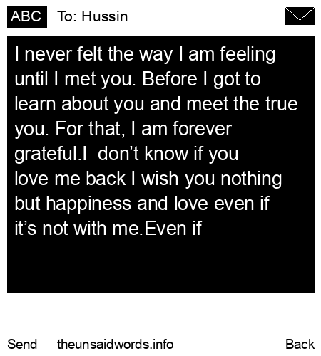 unsent message to Hussin