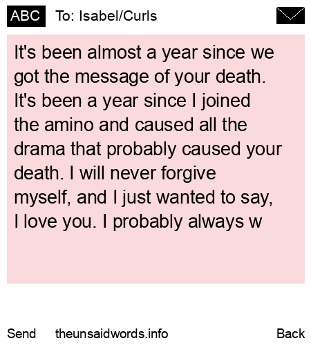unsent message to Isabel/Curls
