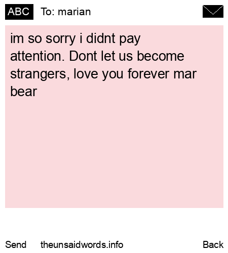 unsent message to marian