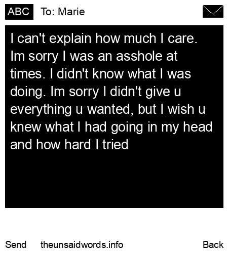 unsent message to Marie