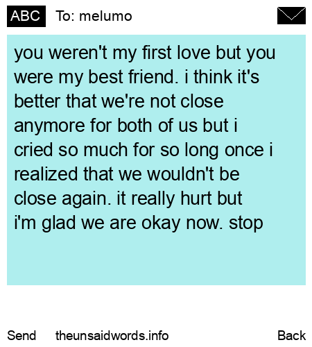 unsent message to melumo