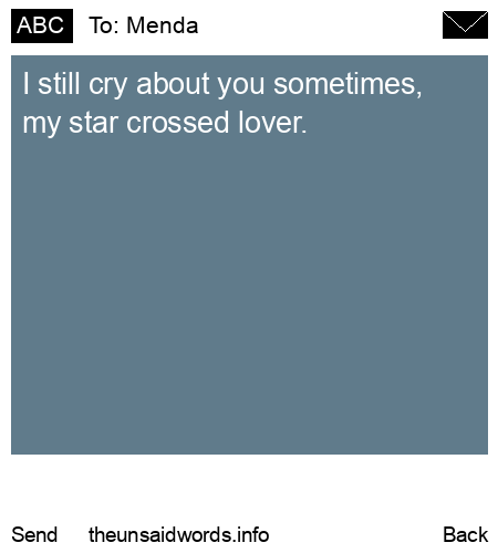 unsent message to Menda