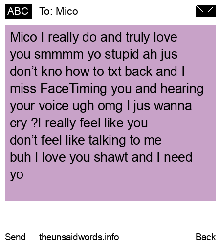 unsent message to Mico