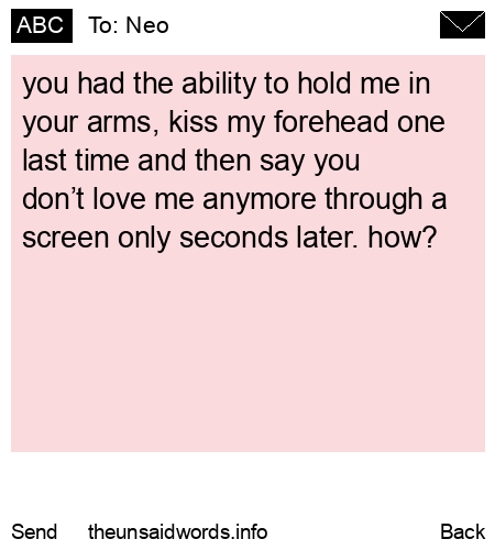 unsent message to Neo