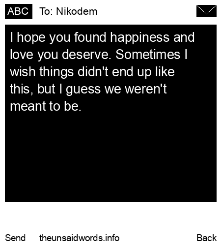 unsent message to Nikodem