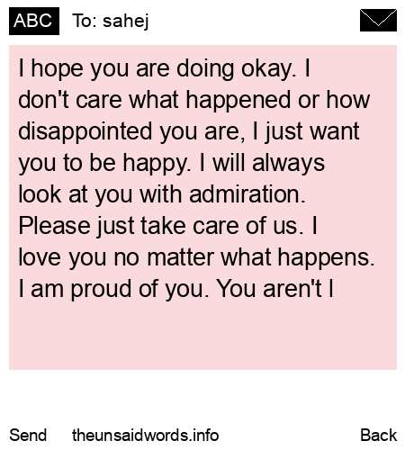 unsent message to sahej