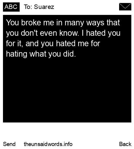 unsent message to Suarez