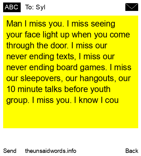 unsent message to Syl