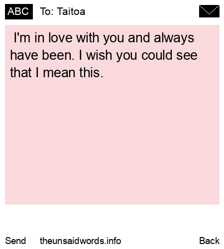 unsent message to Taitoa