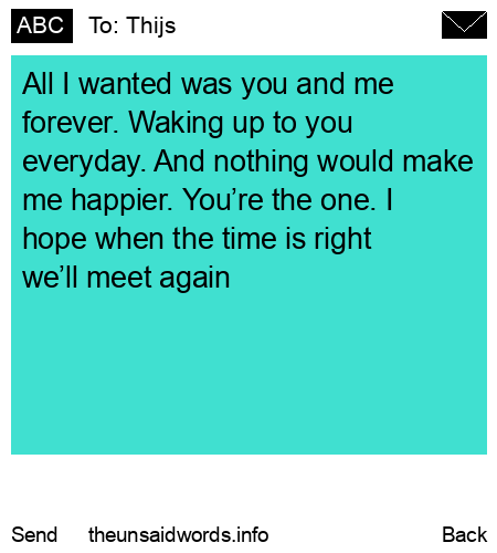 unsent message to Thijs