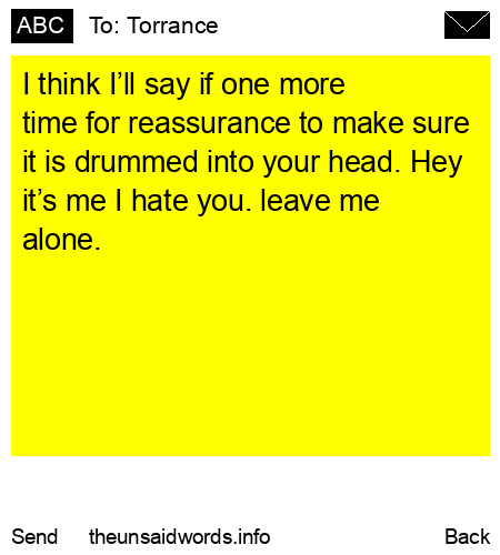unsent message to Torrance