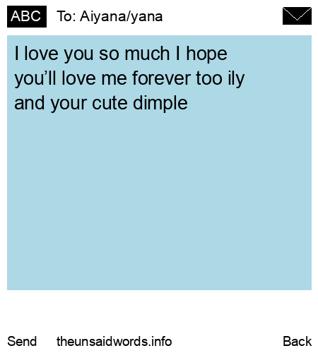 unsent message to Aiyana/yana