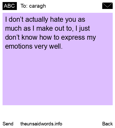 unsent message to caragh