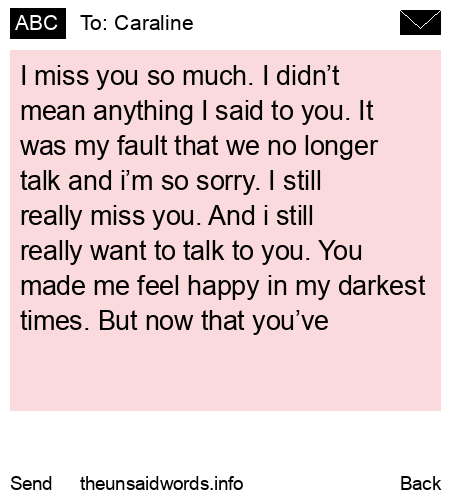 unsent message to Caraline