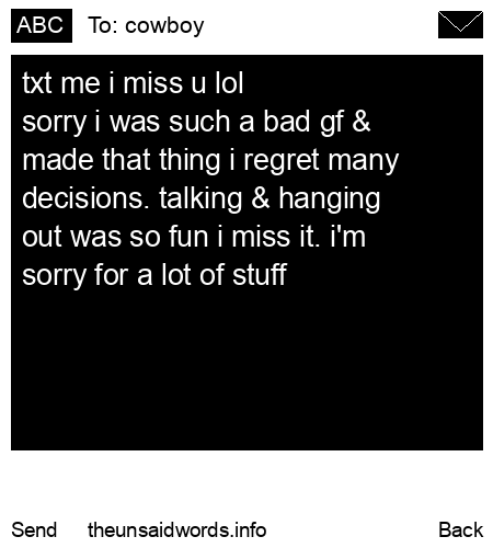 unsent message to cowboy