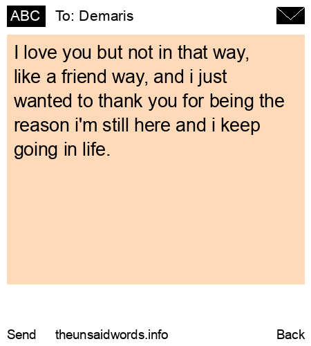 unsent message to Demaris